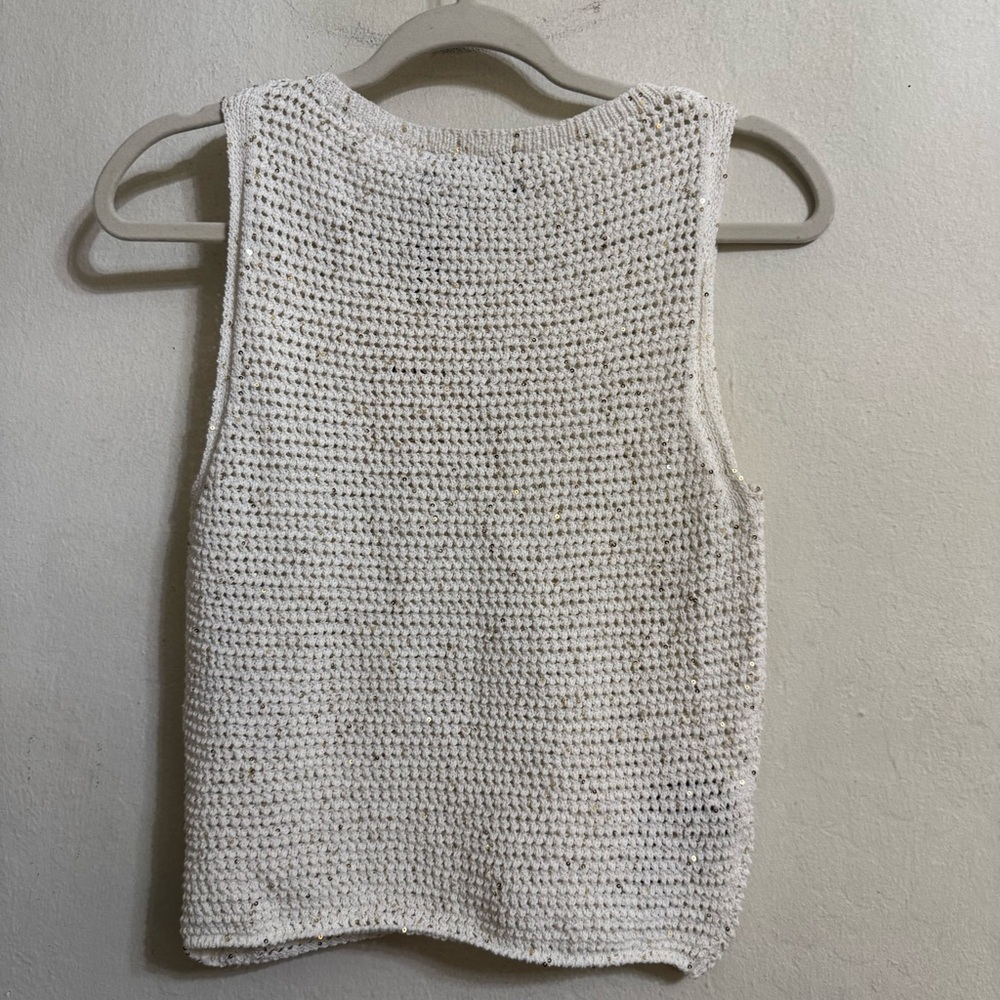 Mango White Textured Sleeveless Top Size M New with tags - Picture 8 of 8